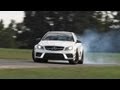 Drifting 2013 Mercedes-Benz C63 AMG Coupe Black Series Chased by a Cop Car at VIR